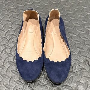Blue Suede Women's Flats